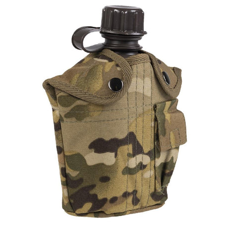 Gourde Mil-Tec type US 1 litre en polyéthylène avec housse polyester et petite poche additionnelle