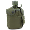 Gourde Mil-Tec type US 900 ml avec quart en aluminium et housse polyester rembourrée