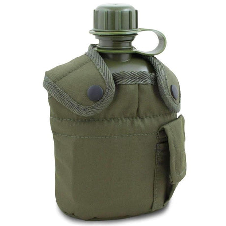 Gourde Mil-Tec type US 900 ml avec quart en aluminium et housse polyester rembourrée