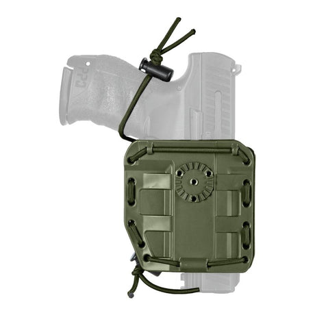 Holster ceinturon en polymère souple Vega Holster Bungy 8BL00 à rétention élastique réglable, compatible MOLLE