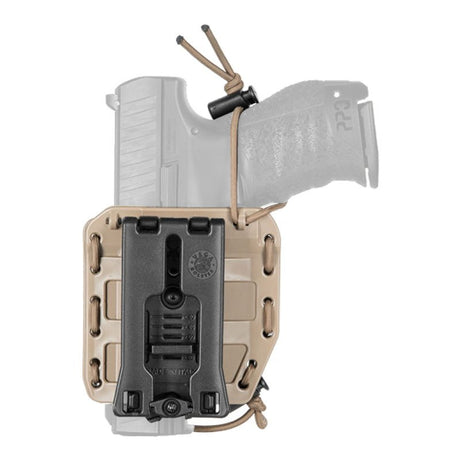 Holster ceinturon en polymère souple Vega Holster Bungy 8BL00 à rétention élastique réglable, compatible MOLLE