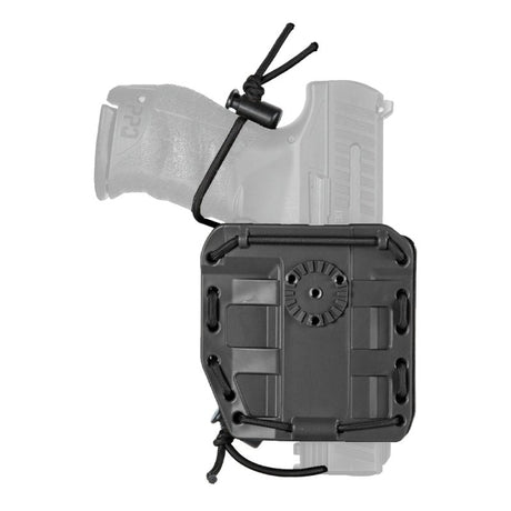 Holster ceinturon en polymère souple Vega Holster Bungy 8BL00 à rétention élastique réglable, compatible MOLLE