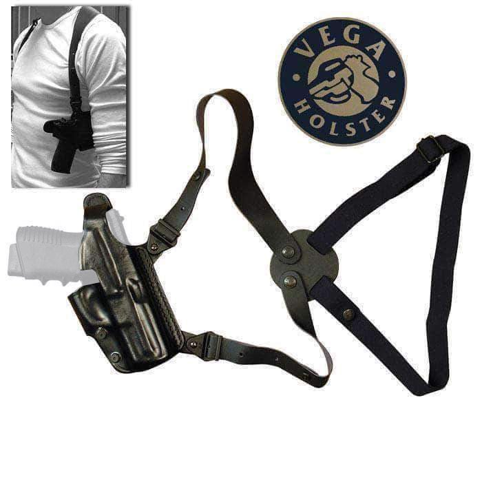 Holster d'épaule en cuir Vega Holster — port horizontal 4 positions à dégagement rapide