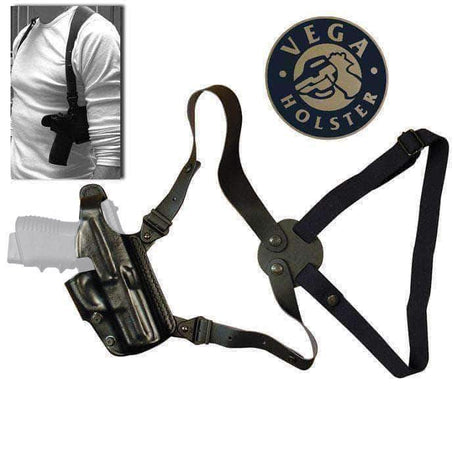 Holster d'épaule en cuir Vega Holster — port horizontal 4 positions à dégagement rapide