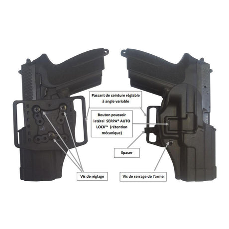 Holster rigide Blackhawk SERPA CQC niveau 2 à rétention Auto-Lock pour Beretta 92/96/M9