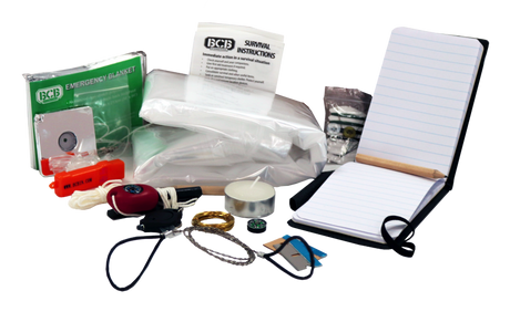 Kit de survie BCB 20 pièces en pochette nylon 500D compartimentée 14 x 15 x 7 cm