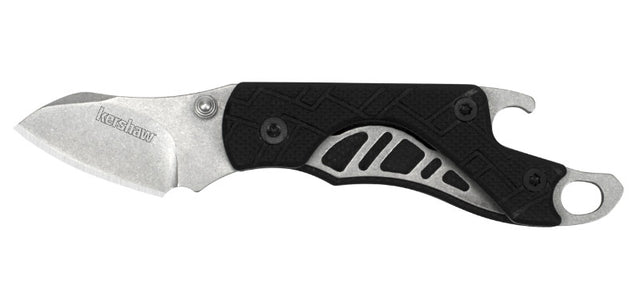 Couteau pliant porte-clés Kershaw Cinder acier 3Cr13 lame 36 mm avec décapsuleur
