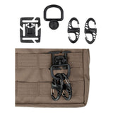 Kit de fixation MOLLE Mil-Tec en polyoxyméthylène avec 4 mousquetons en S et 2 D-Ring Duraflex pivotants 360°