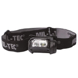 Lampe frontale Mil-Tec à quatre LED multicolores 65 lumens avec fixation MOLLE et autonomie 18 heures
