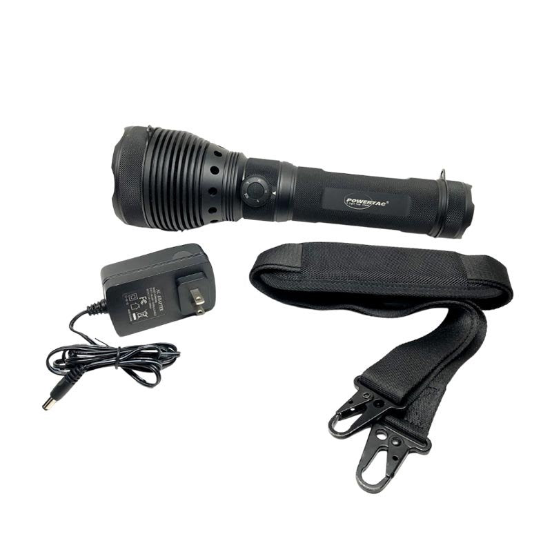 Lampe projecteur Powertac X10K 9 500 lumens 490 000 candela portée 1 400 mètres