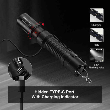 Lampe torche Powertac E3R Nova 820 lumens rechargeable en USB-C pour 36 grammes