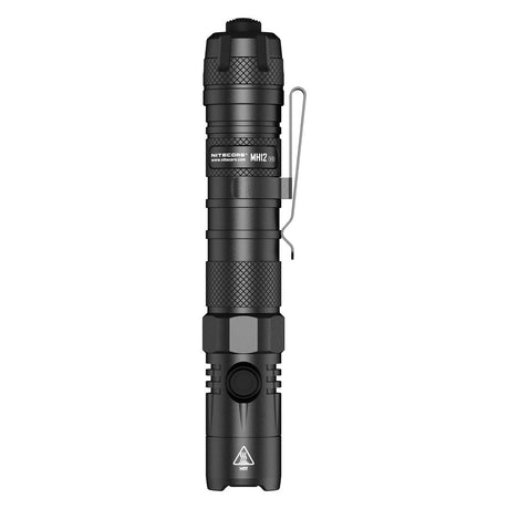 Lampe torche tactique Nitecore MH12 V2 1200 lumens rechargeable USB-C portée 202 m