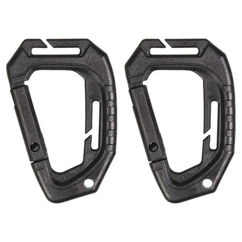 Lot de 2 mousquetons tactiques Mil-Tec en polyoxyméthylène 9,3 cm compatibles MOLLE (NON certifiés escalade ni secours)