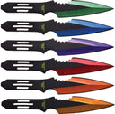 Lot de 6 couteaux de lancer Perfect Point PP-595 monobloc 14 cm avec étui de cuisse