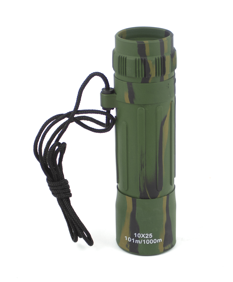 Monoculaire Mil-Tec 10×25 objectif 25 mm champ 101 m/1000 m pupille 2,48 mm avec housse