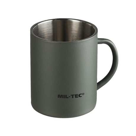 Mug isolé Mil-Tec Quart en acier inoxydable 450 ml incassable avec finition mate adaptée au terrain