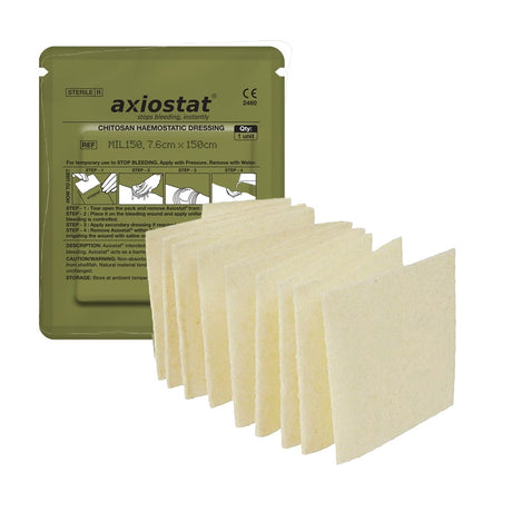 Pansement hémostatique Axiostat Z-Fold 100 % chitosane bio-adhésif conservation 5 ans