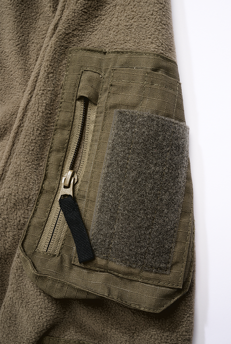 Polaire Brandit Fleece Troyer Ripstop 170 g/m² épaules et coudes renforcés poche de bras
