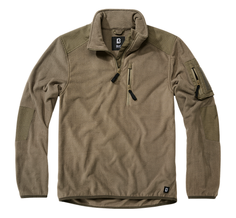 Polaire Brandit Fleece Troyer Ripstop 170 g/m² épaules et coudes renforcés poche de bras