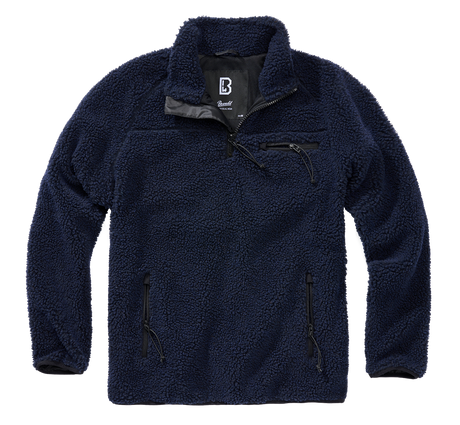 Polaire Brandit Teddyfleece Troyer doublée col montant quatre poches et bas élastiqué