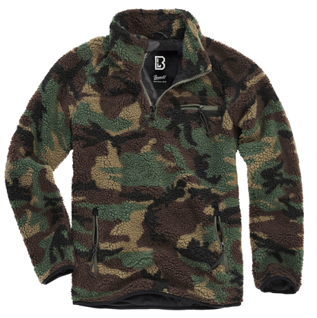 Polaire Brandit Teddyfleece Troyer doublée col montant quatre poches et bas élastiqué