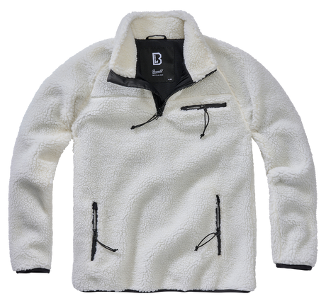 Polaire Brandit Teddyfleece Troyer doublée col montant quatre poches et bas élastiqué