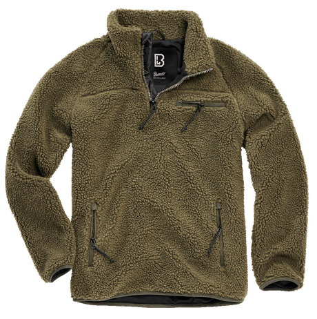 Polaire Brandit Teddyfleece Troyer doublée col montant quatre poches et bas élastiqué