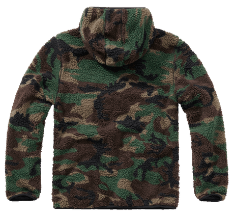 Polaire Brandit Teddyfleece Worker à capuche doublée quatre poches fermeture centrale