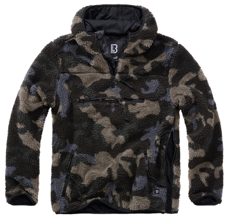Polaire Brandit Teddyfleece Worker à capuche doublée quatre poches fermeture centrale