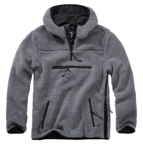 Polaire Brandit Teddyfleece Worker à capuche doublée quatre poches fermeture centrale