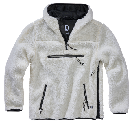 Polaire Brandit Teddyfleece Worker à capuche doublée quatre poches fermeture centrale