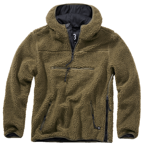 Polaire Brandit Teddyfleece Worker à capuche doublée quatre poches fermeture centrale