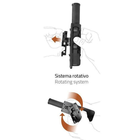 Porte-bâton rotatif Vega Holster 8VP62 en polymère injecté pour bâton télescopique 21 pouces, passant multiposition