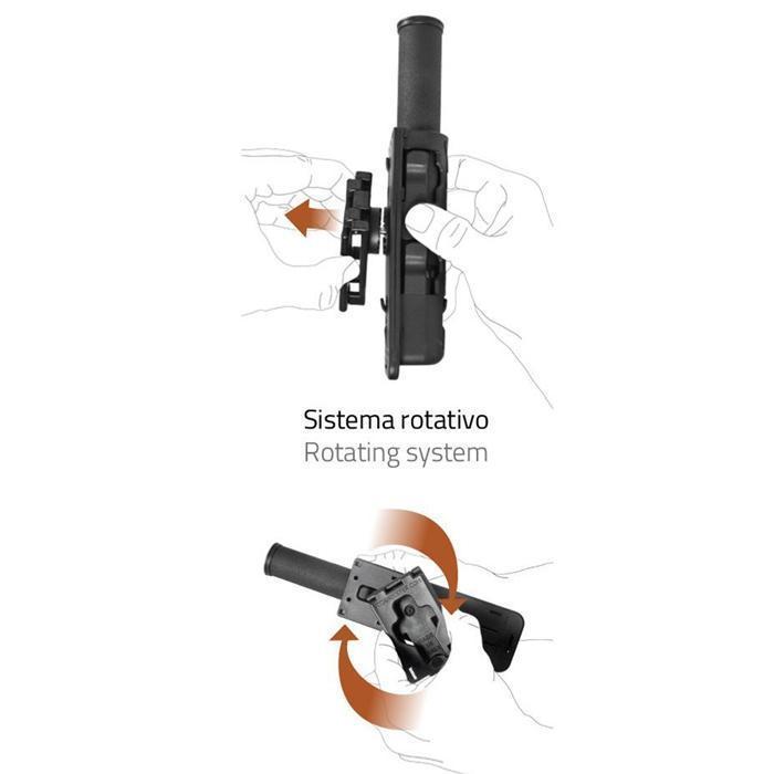 Porte-bâton rotatif Vega Holster 8VP62 en polymère injecté pour bâton télescopique 21 pouces, passant multiposition
