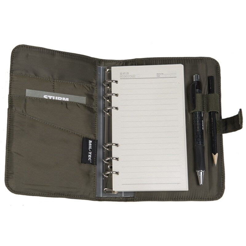 Porte-carnet tactique Mil-Tec Medium polyester enduit PU 18,5 × 3,5 × 24,5 cm 390 g avec bloc-notes