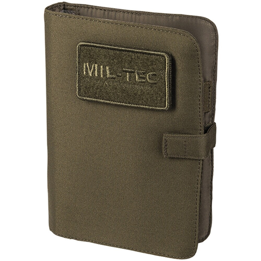 Porte-carnet tactique Mil-Tec Medium polyester enduit PU 18,5 × 3,5 × 24,5 cm 390 g avec bloc-notes