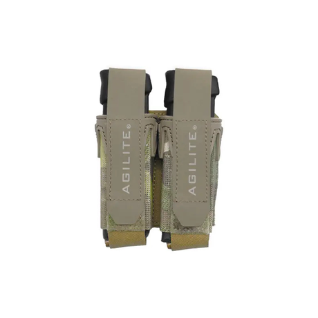 Porte-chargeur double Agilite Pincer Pistol 9 mm à puits polymère et dos MOLLE