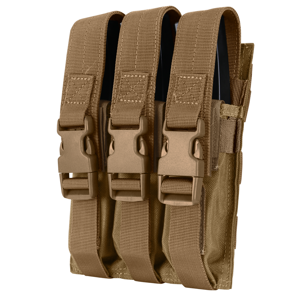 Porte-chargeur fermé Condor Triple MP5 boucles latérales et bride élastique