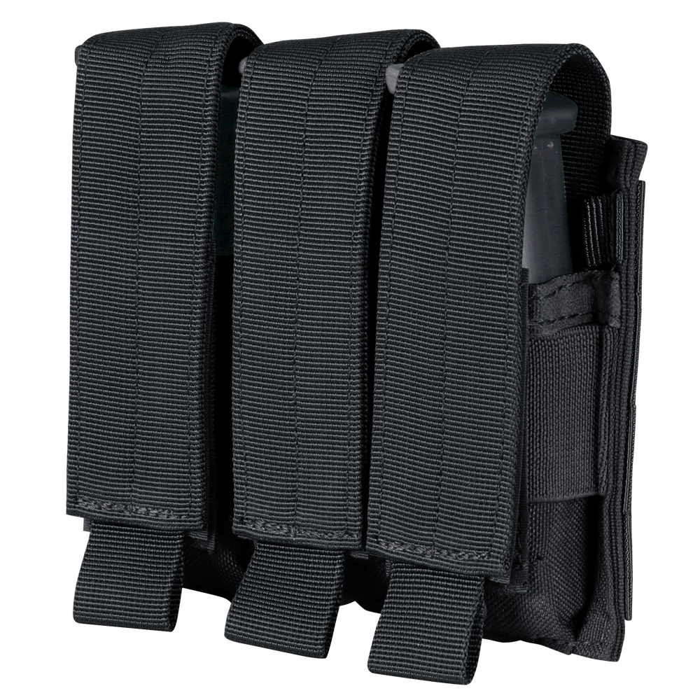 Porte-chargeur fermé Condor Triple Pistol rabats amovibles et brides élastiques