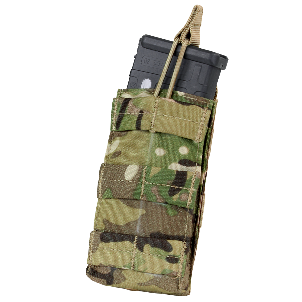 Porte-chargeur ouvert Condor Single M4 bande élastique et sangle MOLLE frontale