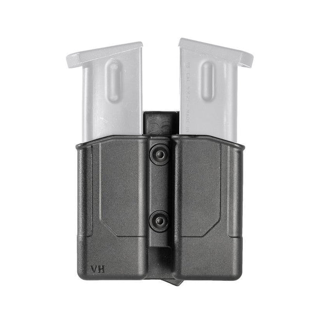Porte-chargeur rigide double Vega Holster 8DMH03 en polymère injecté, simple et double pile, passant rotatif