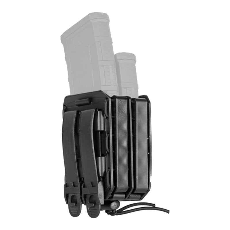 Porte-chargeur rigide double Vega Holster Bungy 8BL04 pour chargeurs de fusil 5.56, rétention élastique et MOLLE