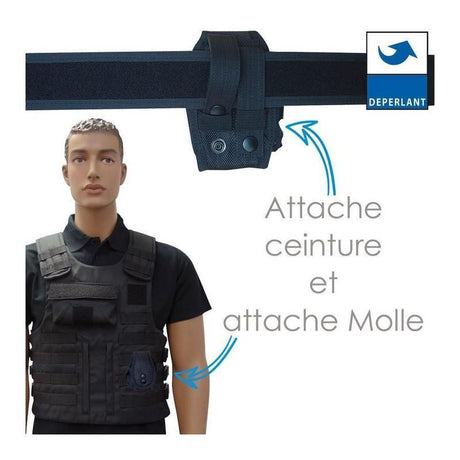 Porte-menottes Patrol Equipement grand modèle 2 attaches MOLLE et ceinturon