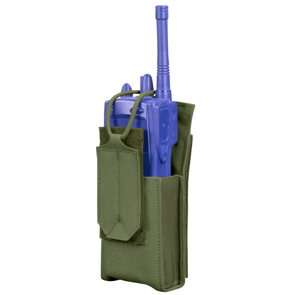 Porte-radio Condor Patrol Gen II ouvert côtés élastiques retenue par cordon