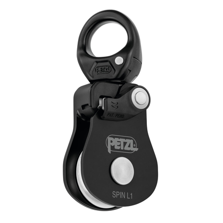 Poulie simple Petzl Spin L1 à émerillon, rendement 95 %, réa de 38 mm, 290 g