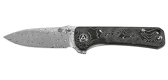 Couteau pliant QSP Hawk 131Q acier Damas lame 82 mm lame drop point