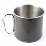 Quart Mil-Tec acier inoxydable 250 ml avec anse mousqueton pour bivouac