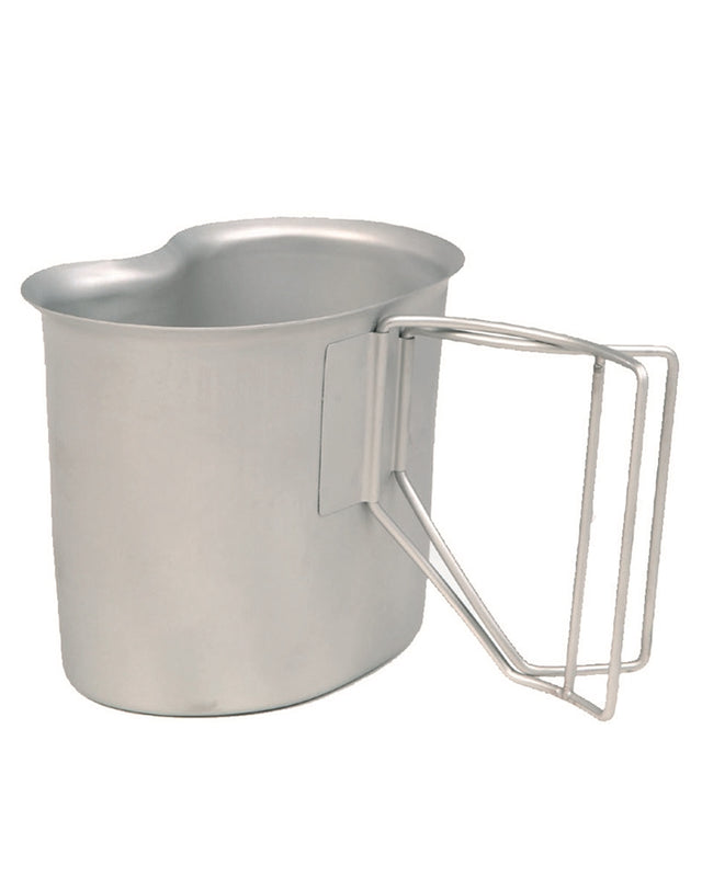 Quart type US Mil-Tec 700 ml en acier inoxydable avec anses fil pliables