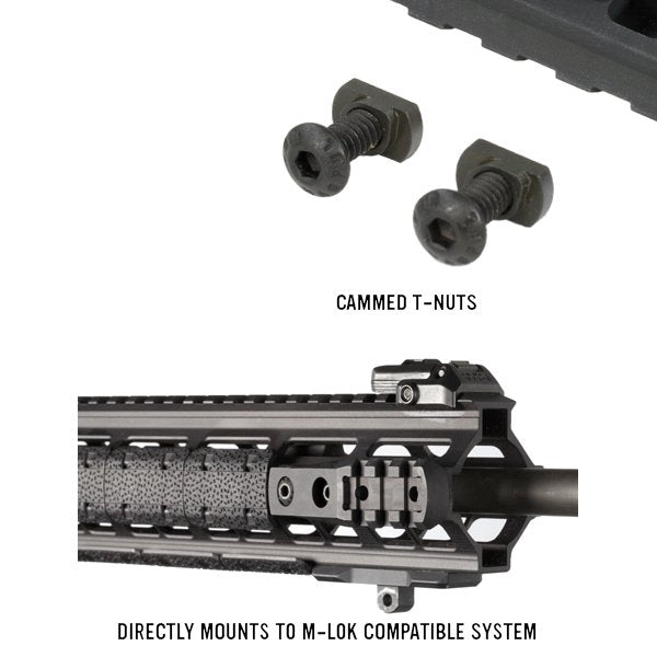 Rail cantilever M-LOK Magpul en aluminium anodisé 3 fentes pour lampe ou optique