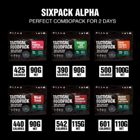 Ration lyophilisée Tactical Foodpack SIX PACK ALPHA